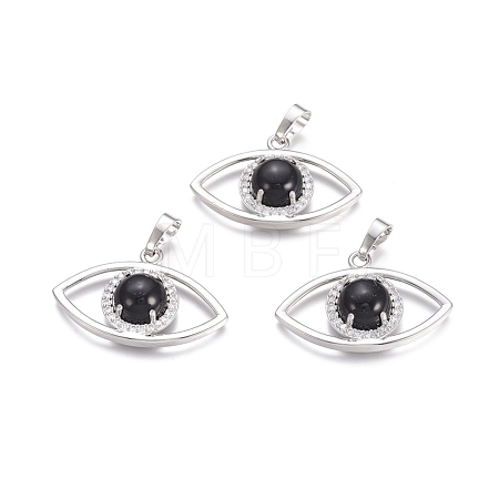 Natural Dyed & Heated Black Agate Pendants G-L512-H13-1
