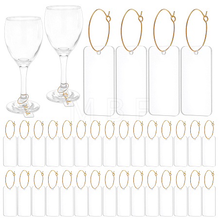 50Pcs Acrylic Wine Glass Charms DIY-FG0010-37-1