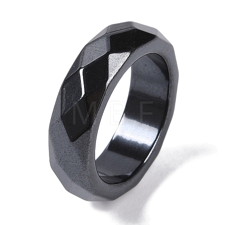Magnetic Synthetic Hematite Finger Ring for Men Women RJEW-A047-01D-1