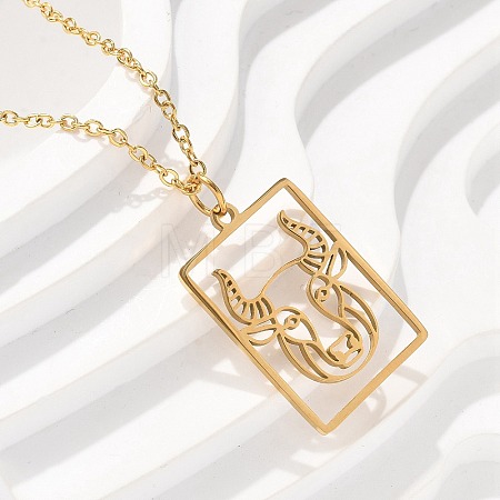 304 Stainless Steel Necklace NJEW-D330-01G-02-1