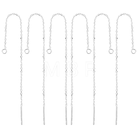 3 Pairs 925 Sterling Silver Ear Stud Findings STER-BBC0001-42-1