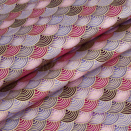 Fish Scales Pattern Cotton Fabric DIY-WH0622-777A-1