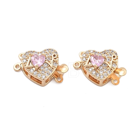 Brass Micro Pave Cubic Zirconia Box Clasps KK-B125-07G-01-1