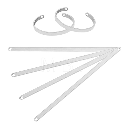 4Pcs Stainless Steel Blank Cuff Bangles DIY-UN0007-35P-1