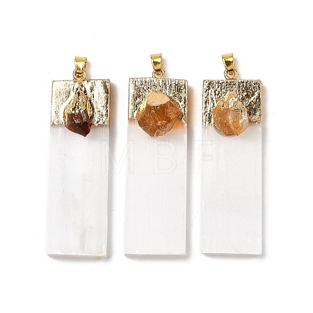 Natural Citrine & Selenite Big Pendants G-H084-09G-04-1