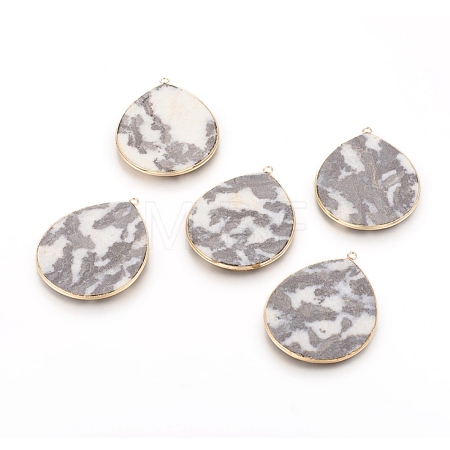 Natural Zebra Jasper Pendants G-E526-01I-1