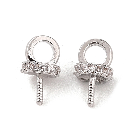 Brass with Cubic Zirconia Peg Bails LS-KK-B087-13A-P-1