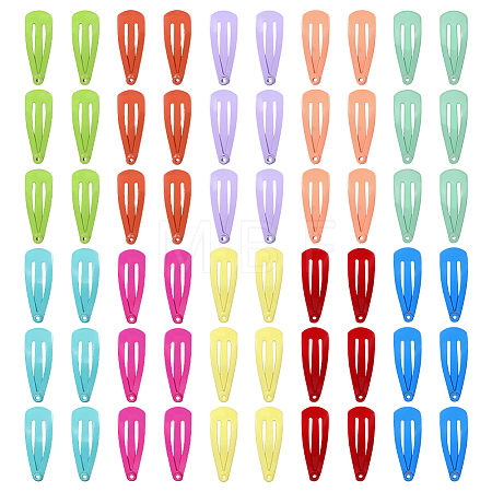 60Pcs 10 Colors Baking Paint Iron Doll Snap Hair Clips PHAR-PH0001-20-1
