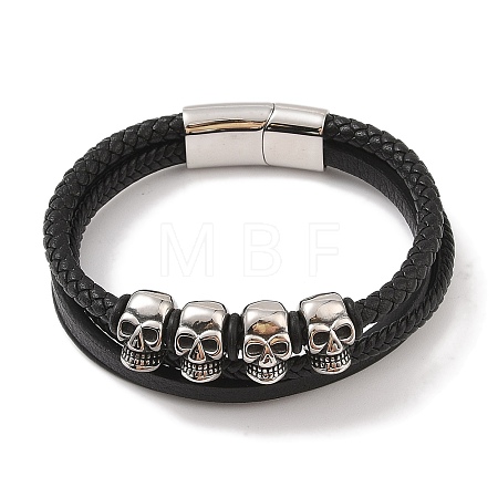 Braided Microfiber Leather Multi-strand Bracelets BJEW-B096-08E-1