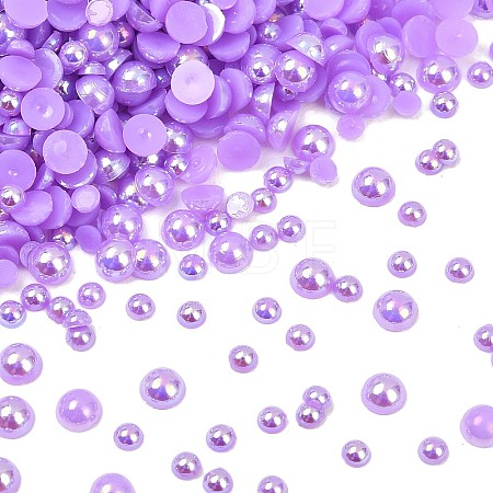 Electroplated Opaque Flat Back Resin Cabochons RESI-XCP0002-45C-1