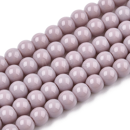 Opaque Solid Color Glass Beads Strands GLAA-T032-P4mm-07-1