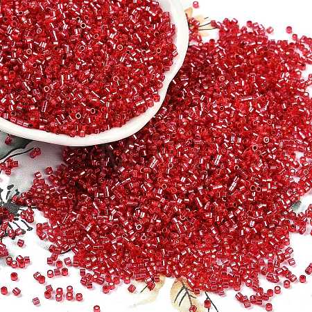Baking Paint Silver Lined Glass Seed Beads SEED-H003-09C-1