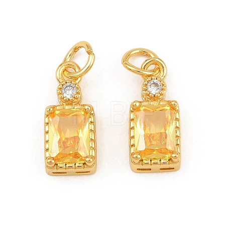 Brass Pave Cubic Zirconia Charms CU-CBA3D67-07G-02-1