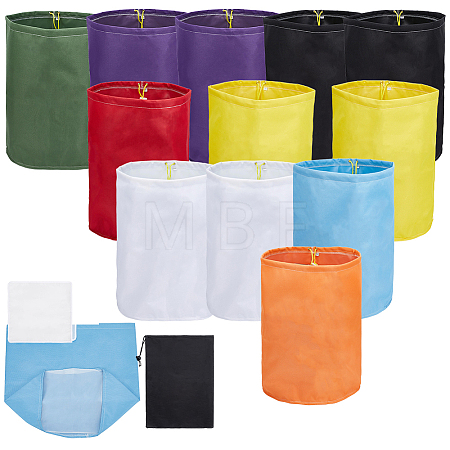 12Pcs 8 Colors Oxford Cloth and Nylon Filter Drawstring Bags ABAG-WA0001-41-1