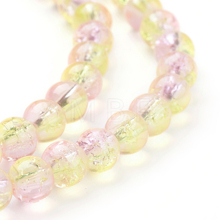 Spray Painted Crackle Glass Beads Strands X-CCG-Q002-6mm-03-1