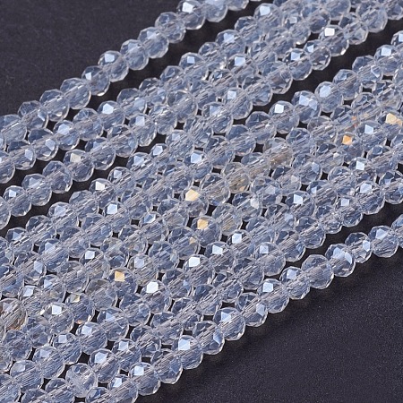 Electroplate Glass Beads Strands GLAA-F076-FR14-1