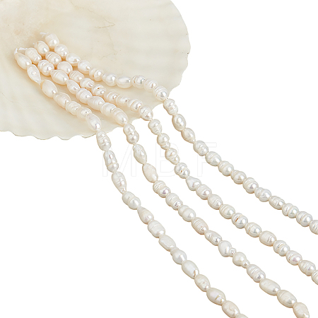 2 Strands Natural Cultured Freshwater Pearl Beads Strands PEAR-NB0002-56-1