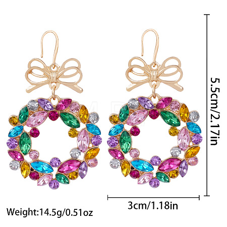 Christmas Alloy Rhinestone Stud Dangle Earrings FS-WG10992-22-1