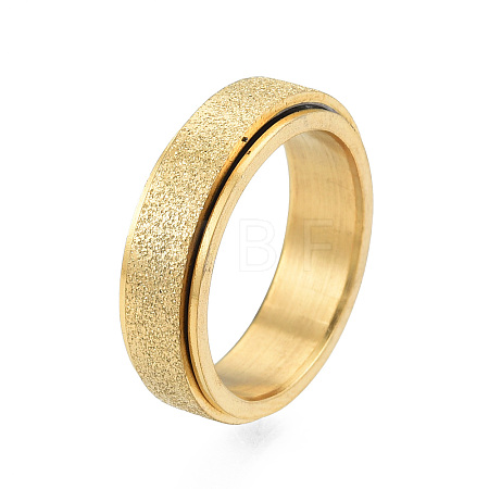 201 Stainless Steel Sand Blast Rotating Finger Ring RJEW-N043-06LG-1