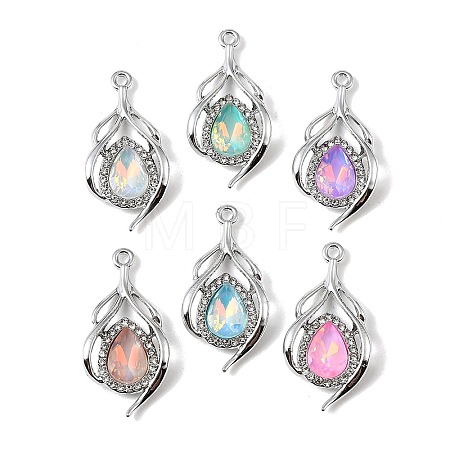 UV Plating Alloy Glass Pendants FIND-K032-37P-1
