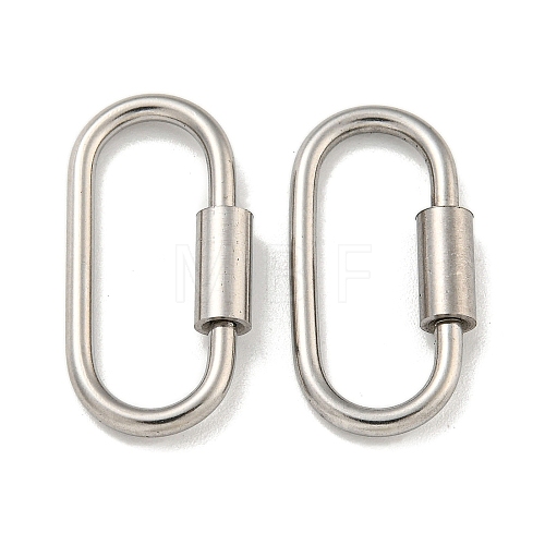 304 Stainless Steel Screw Carabiner Lock Charms STAS-C092-01A-P-1