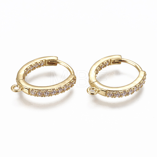 Brass Huggie Hoop Earring Findings ZIRC-F103-03-G-1