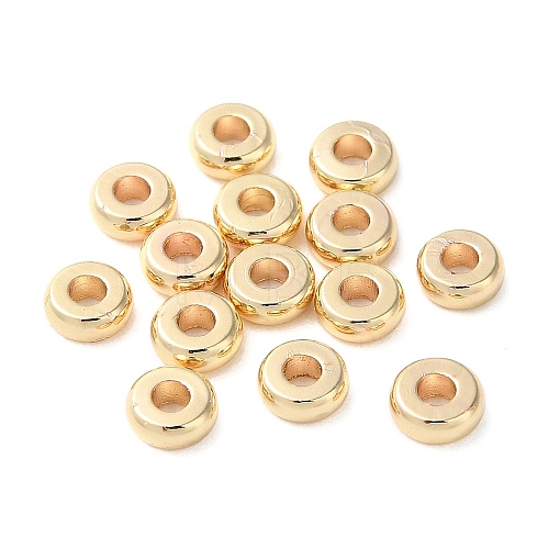 Brass Flat Round Spacer Beads KK-M085-A-12G-01-1