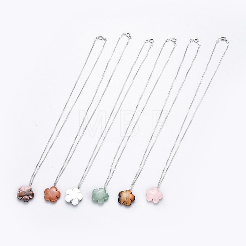 Natural Gemstone Pendants Necklaces NJEW-JN02364-1