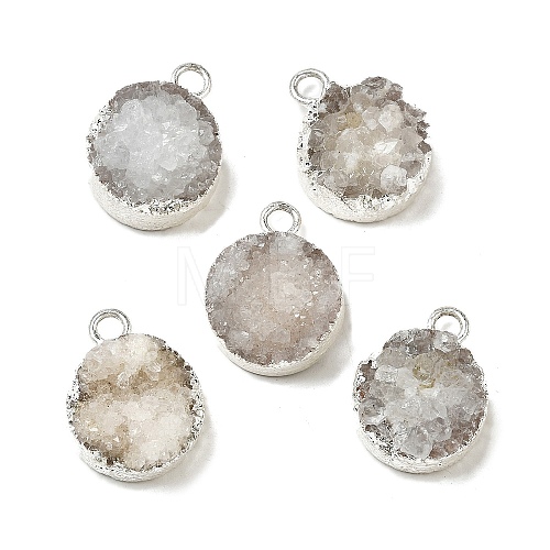 Natural Druzy Quartz Charms G-P396-07S-03-1