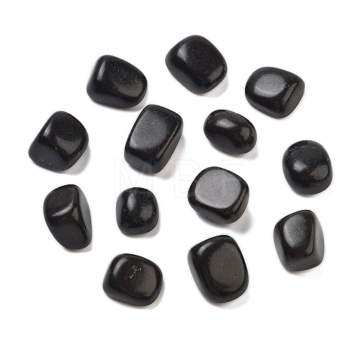 Natural Black Stone Beads G-O029-08Q-1