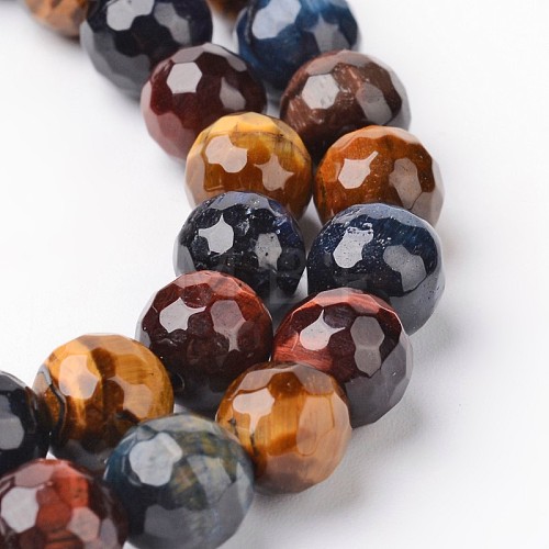 Natural Tiger Eye Bead Strands G-J376-68-8mm-1