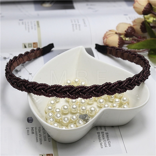 Plastic Pearl Beaded Hair Bands PW-WG46126-07-1