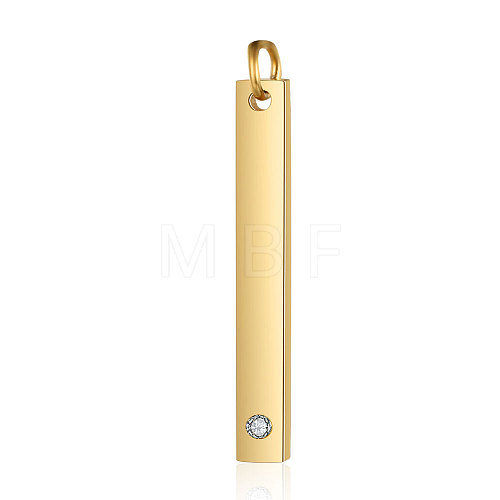 201 Stainless Steel Bar Tag Pendants STAS-S105-T608D-2-3.7-1
