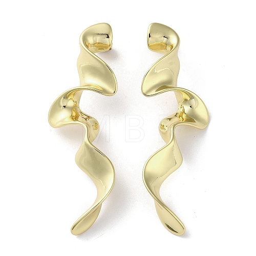 Rack Plating Brass Twist Dangle Stud Earrings EJEW-M237-13G-1