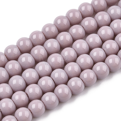 Opaque Solid Color Glass Beads Strands GLAA-T032-P4mm-07-1