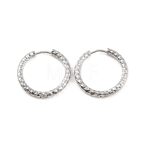 304 Stainless Steel Grooved Hoop Earrings EJEW-M218-01C-P-1