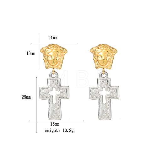 Medusa Steel Cross Pendant Earrings ZL2418-1