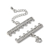 Brass Clear Cubic Zirconia Chain Extender KK-F893-10P-2