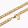 Men's Brass Cuban Link Chain Necklaces NJEW-H206-14G-1