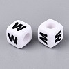Opaque Acrylic Beads SACR-N020-04A-W-2