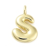 Rack Plating Brass Balloon Letter Pendants KK-C050-01G-S-1