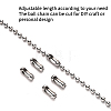 304 Stainless Steel Ball Chains and Ball Chain Connectors Set CHS-YW0001-01C-3