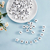 20Pcs White Cube Letter Silicone Beads 12x12x12mm Square Dice Alphabet Beads with 2mm Hole Spacer Loose Letter Beads for Bracelet Necklace Jewelry Making JX432I-3
