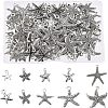 Tibetan Style Alloy Starfish/Sea Stars Shape Pendants TIBEP-PH0001-14AS-RS-1