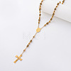 Vintage 304 Stainless Steel Column Rosary Bead Necklaces VY6657-4-1