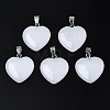 Heart Natural White Jade Pendants X-G-Q438-01-1