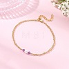 White Round Shell Pearl & Natural Mixed Stone Beads Anklets AJEW-AN00835-3