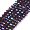 Electroplate Opaque Solid Color Glass Beads Strands EGLA-A044-P2mm-L11-1