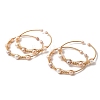 Brass Wire Wrapped Natural Pearl Cuff Bangles for Women BJEW-D453-01G-4