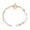 Brass Disc Link Chain and Paperclip Chain Bracelet Making AJEW-JB01568-1